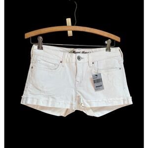 Mavi White Roll-up Mid Rise Distressed Shorts Women’s Size 27 NWT‎ FLAWED